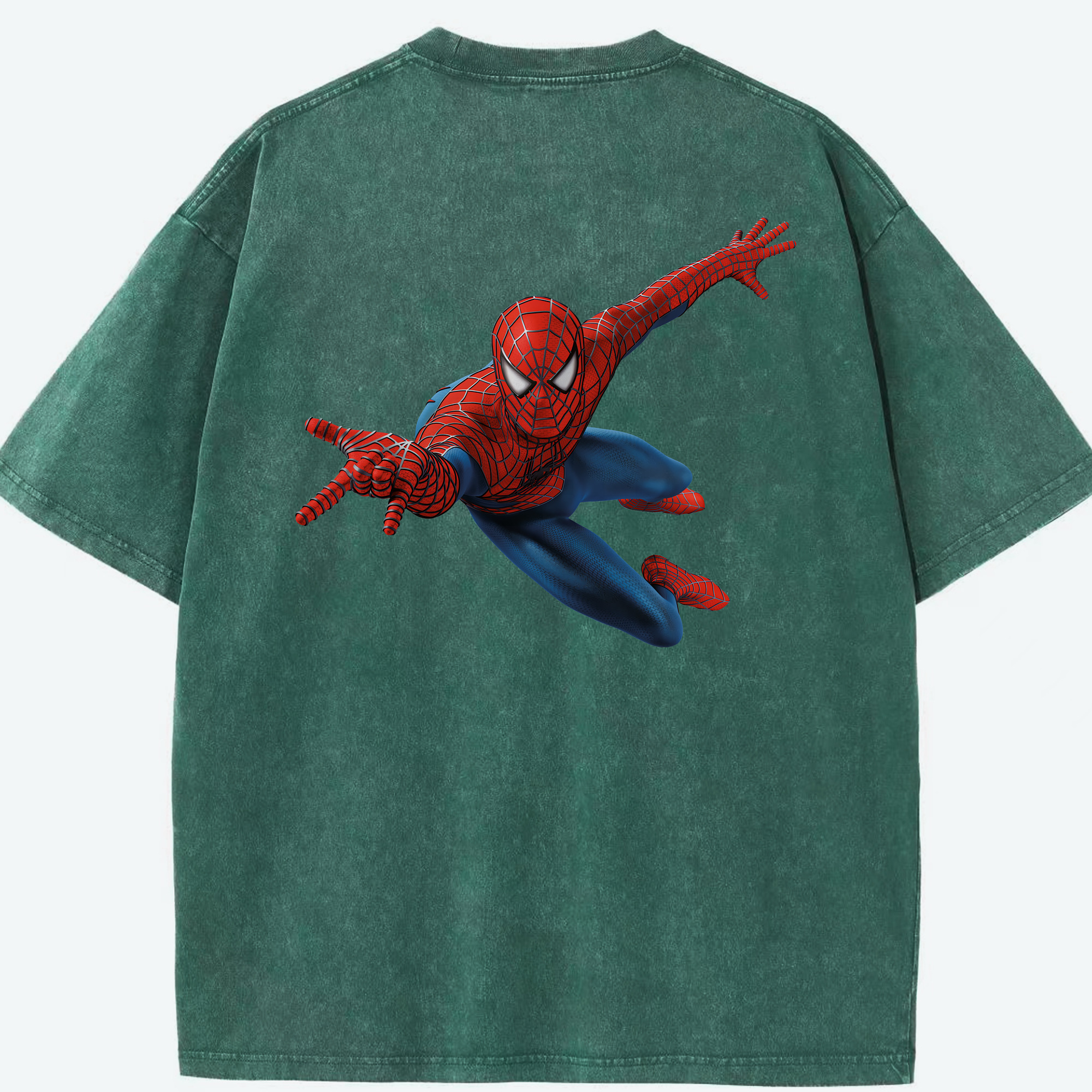 （画像用） Spider Man スパイダーマン 綿100% ヴィンテージ風 半袖Tシャツ（背面プリント）
